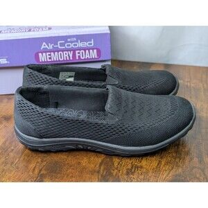 Skechers Reggae Fest/Willows Vibe Women’s Comfort Shoes Black Sz 8.5 New In Box